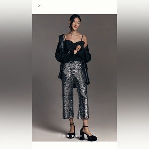Colette wide leg sequin crop pants